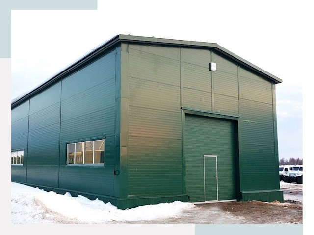 Двускатные ангары в Новокуйбышевске