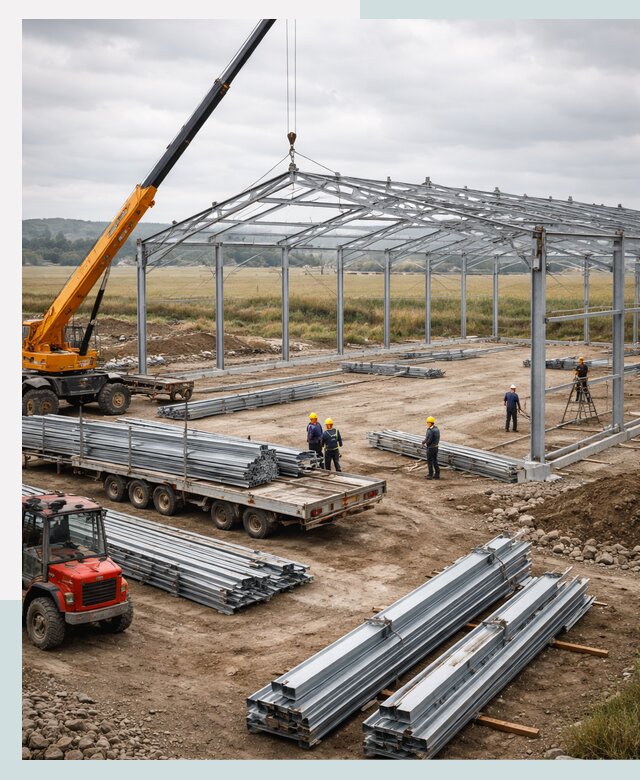 Строительство ангаров для сельхозтехники в Новокуйбышевске под ключ